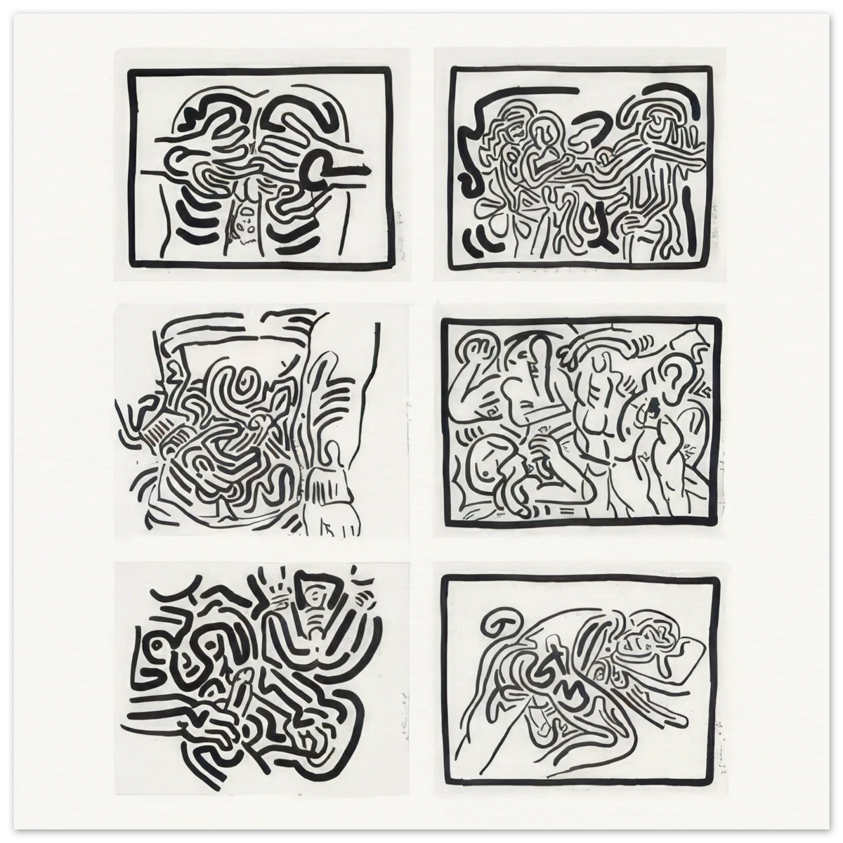 Bad Boys (complete set) - by Keith Haring Poster