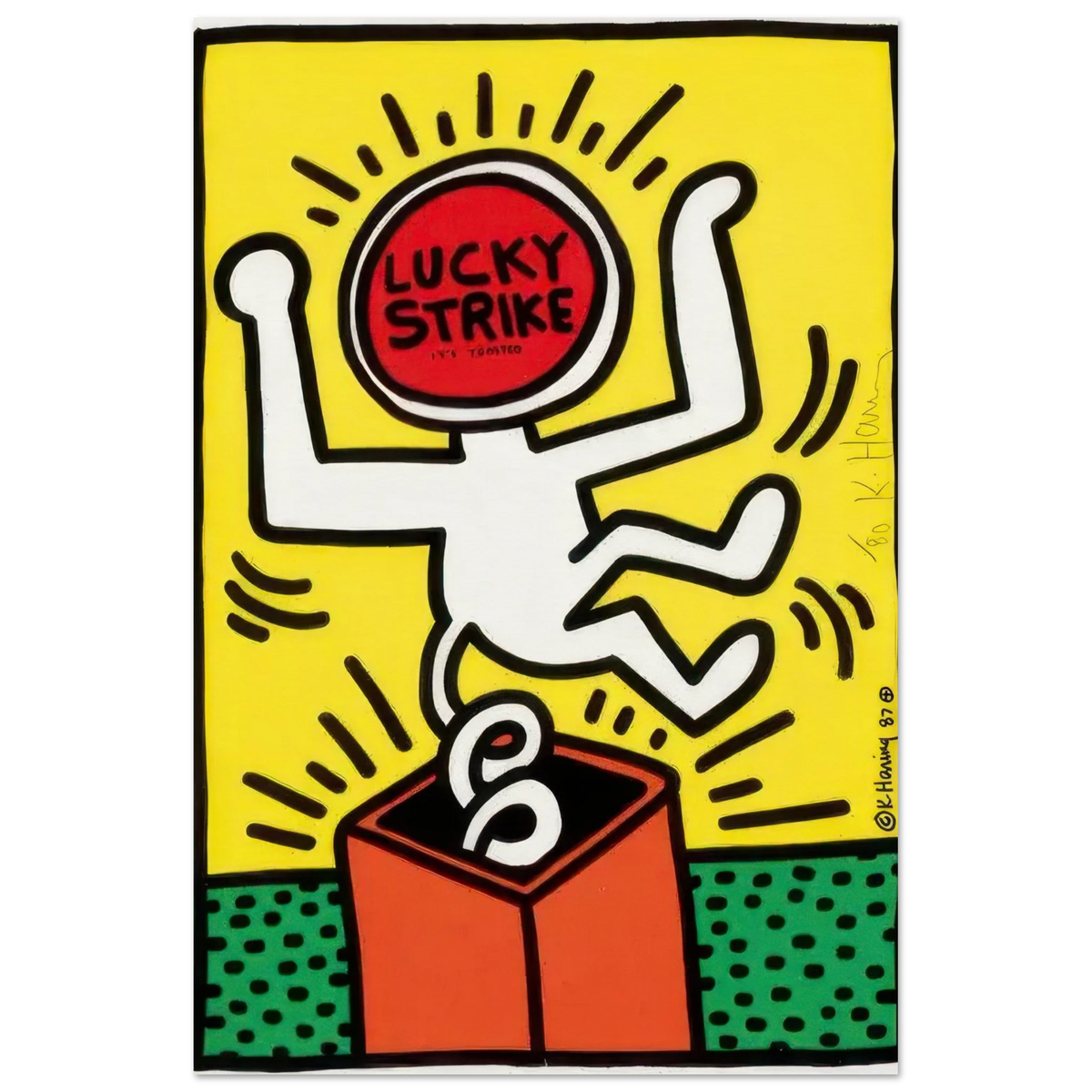 Lucky Strike (yellow) - by Keith Haring Poster 100x150 cm / 40x60″