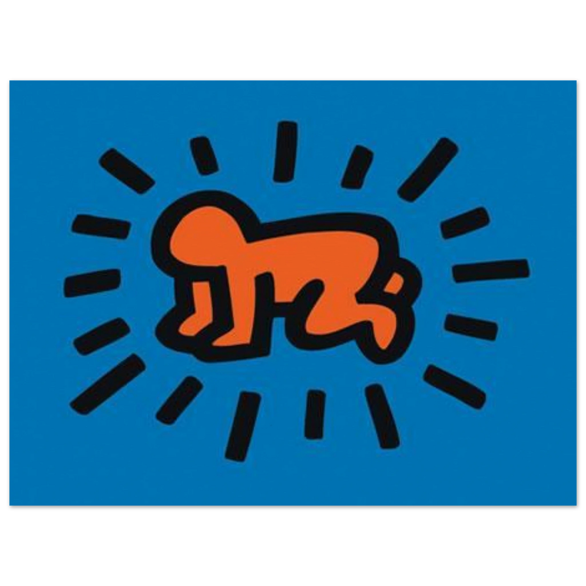 Keith Haring art poster featuring iconic Pop Art imagery, bold graphic lines and vibrant colours