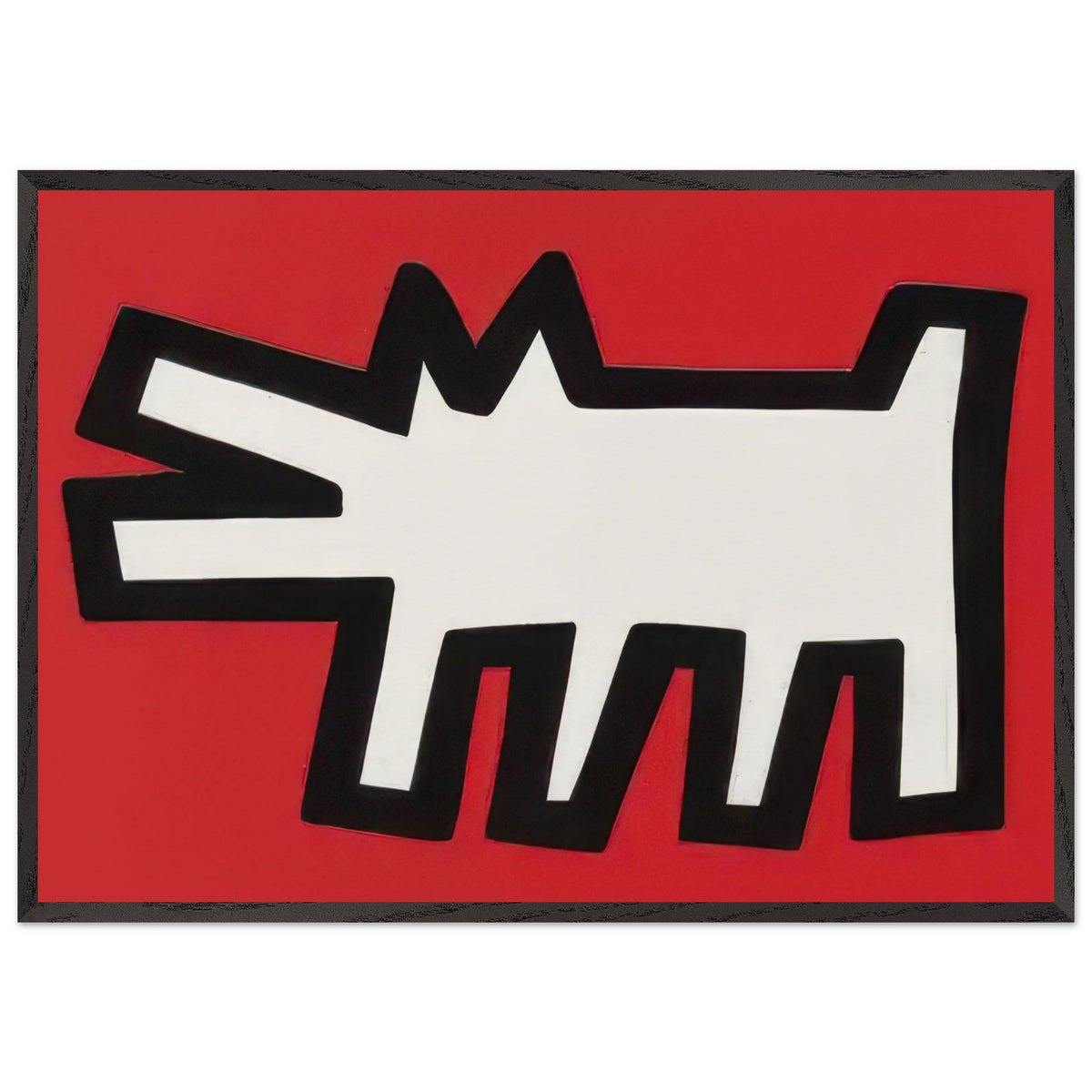 Keith Haring framed print featuring iconic artwork, bold lines and vibrant Pop Art colours