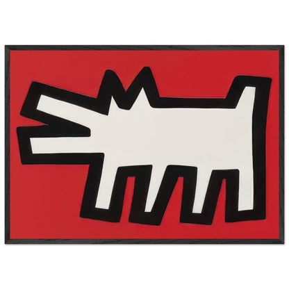 Keith Haring framed print featuring iconic artwork, bold lines and vibrant Pop Art colours