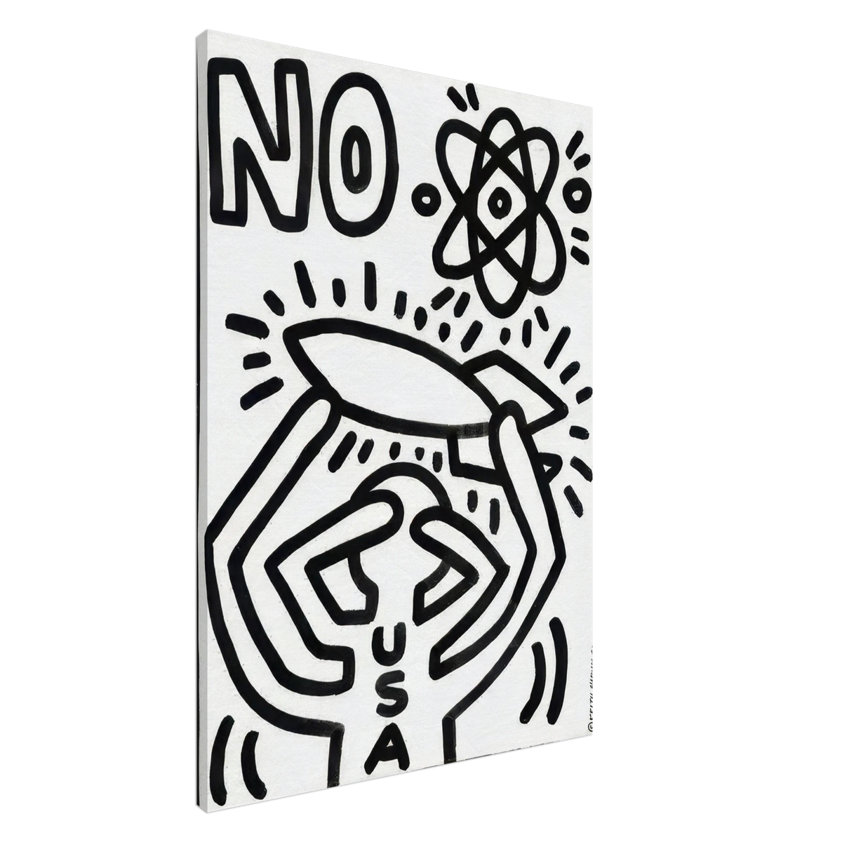 Anti-Missile Demo by Keith Haring Canvas 70x100 cm / 28x40″