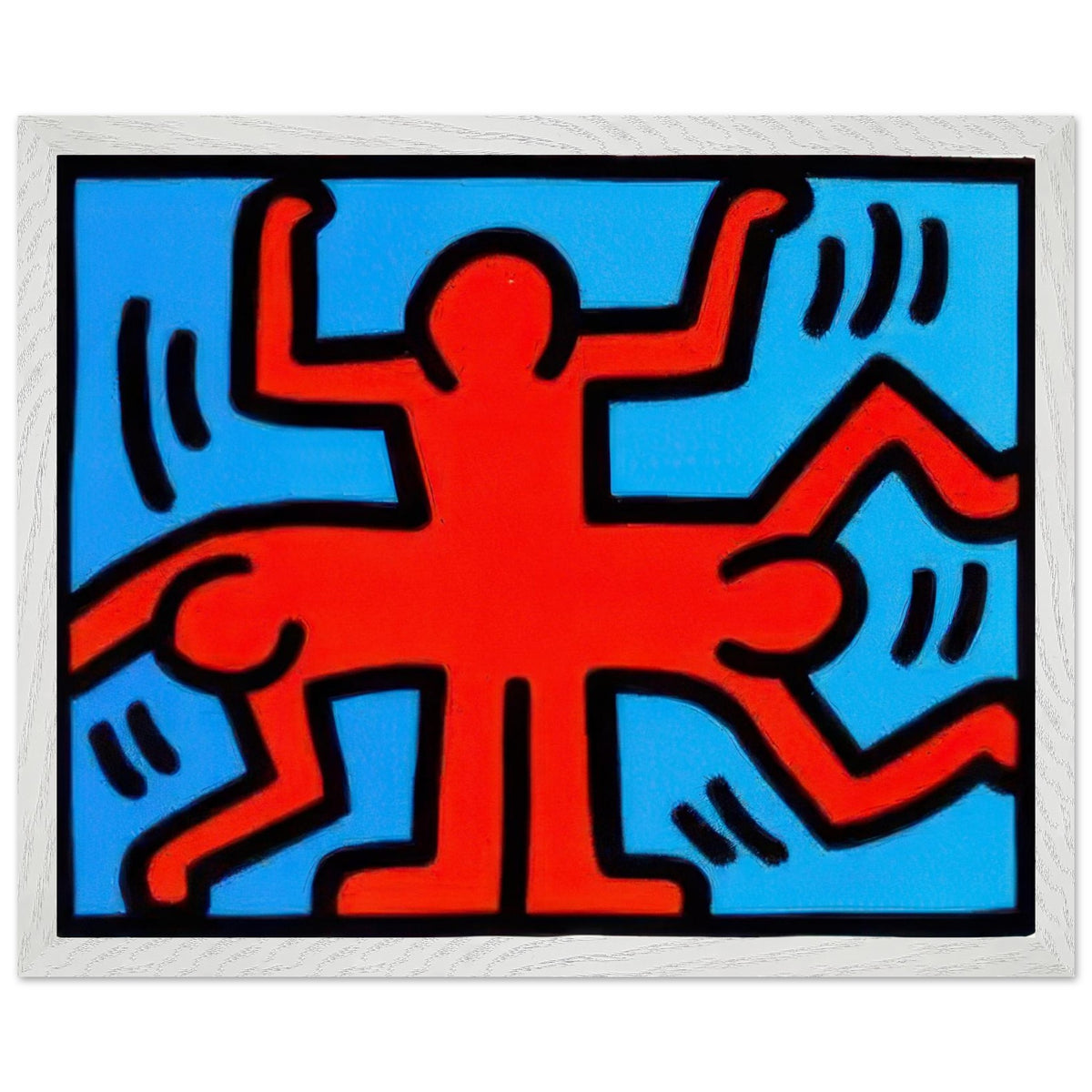 Keith Haring Pop Shop II framed art print with bold graphic imagery