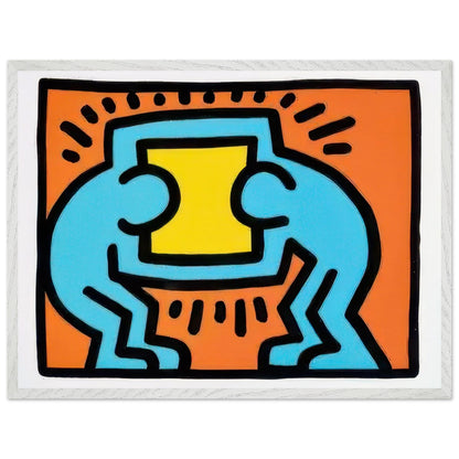 Keith Haring Pop Shop II framed art print with bold graphic imagery