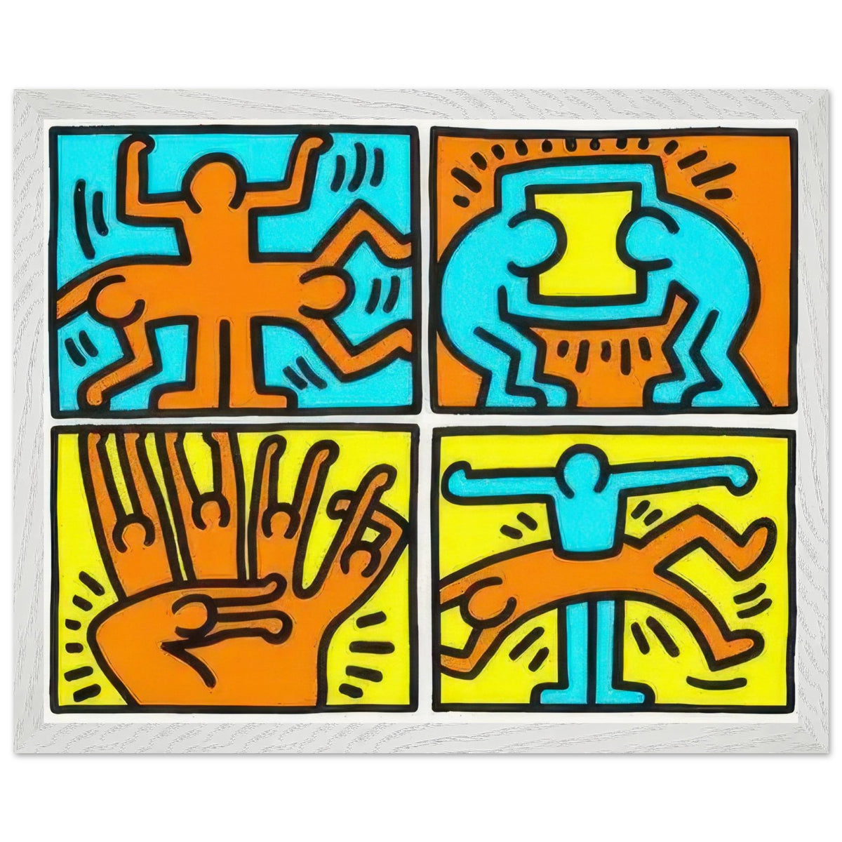 Keith Haring Pop Shop II framed art print with bold graphic imagery