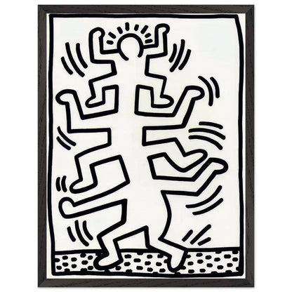 Keith Haring Untitled print featuring a dancing radiant figure with bold black outlines and movement lines