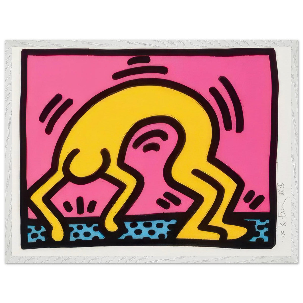 Keith Haring Pop Shop II framed art print with bold graphic imagery