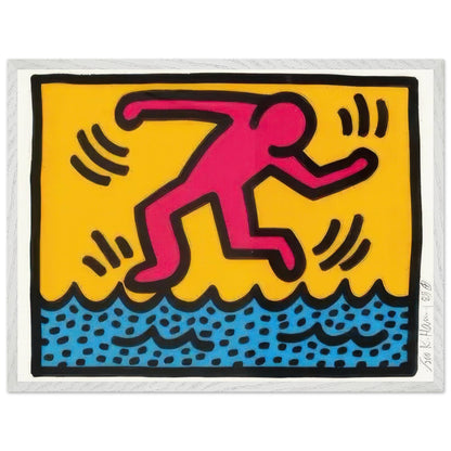 Keith Haring Pop Shop II framed art print with bold graphic imagery