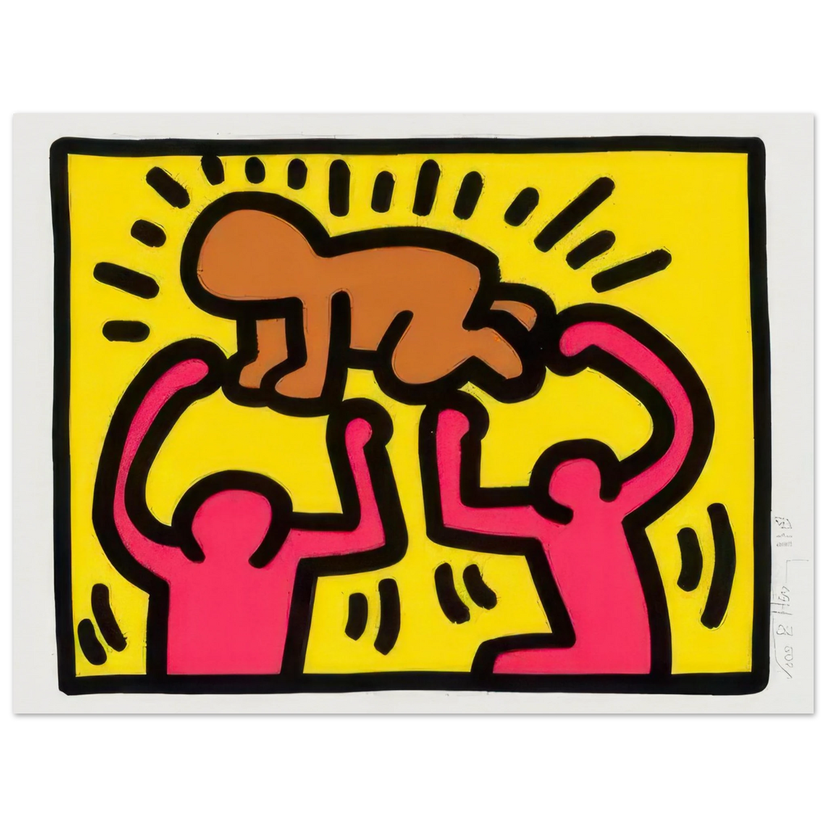 the Radiant Child, Barking Dog and Winged Figure