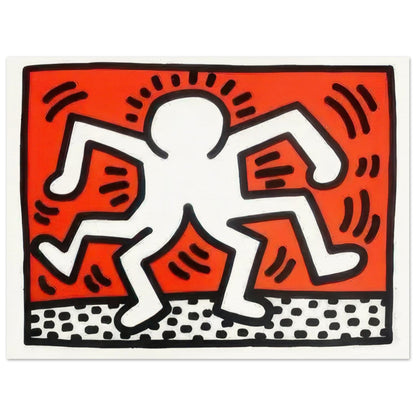 Keith Haring art poster featuring iconic Pop Art imagery, bold graphic lines and vibrant colours