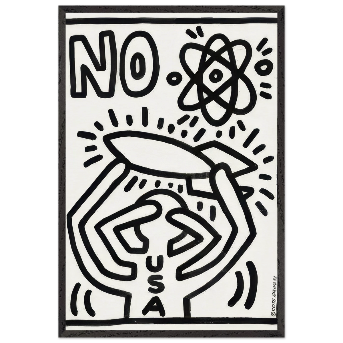 Anti-Missile Demo by Keith Haring Framed Art Print