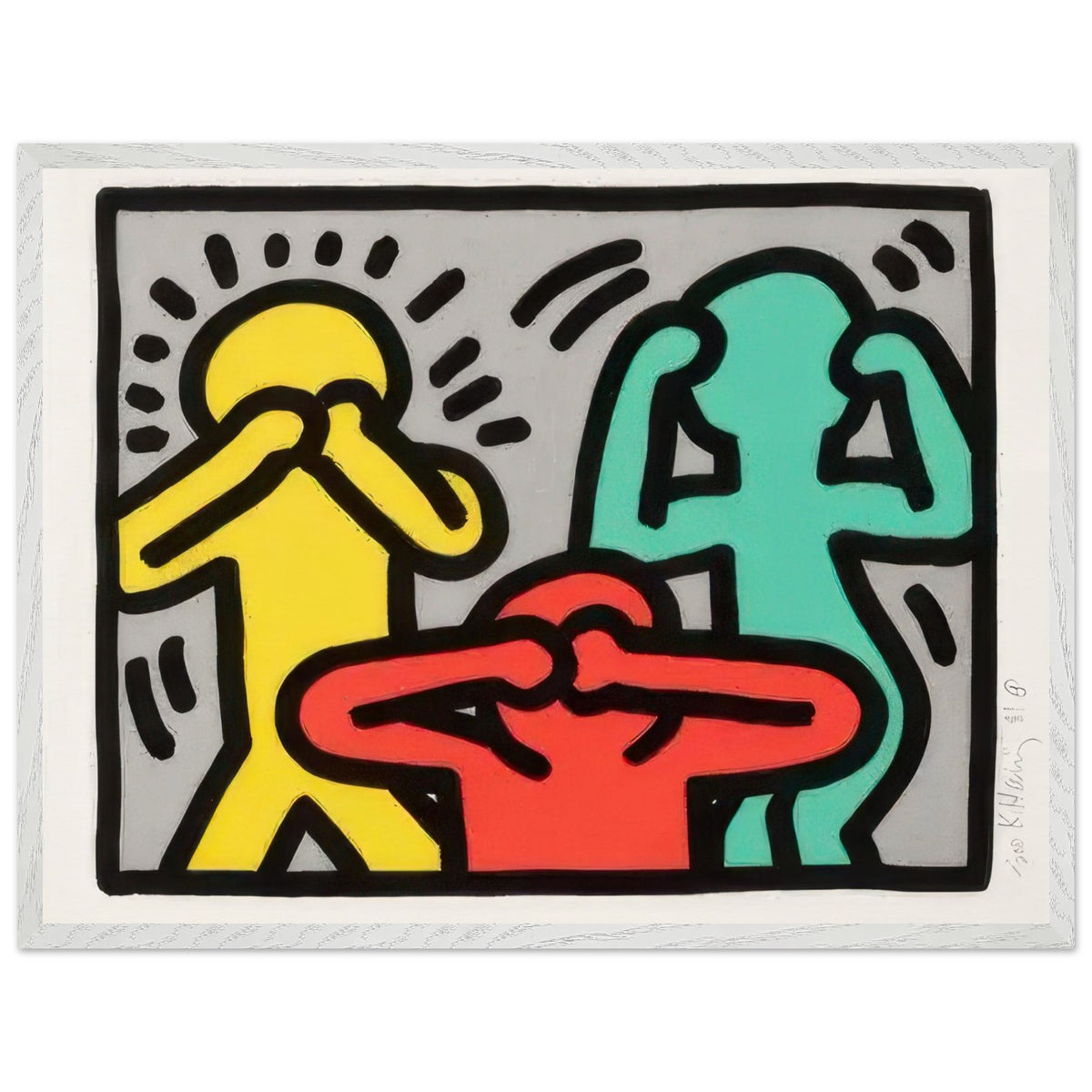 Pop Shop Quad III - by Keith Haring Framed Art Print