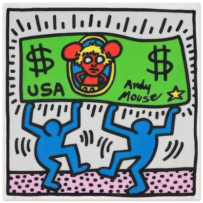Andy Mouse 3 by Keith Haring Poster