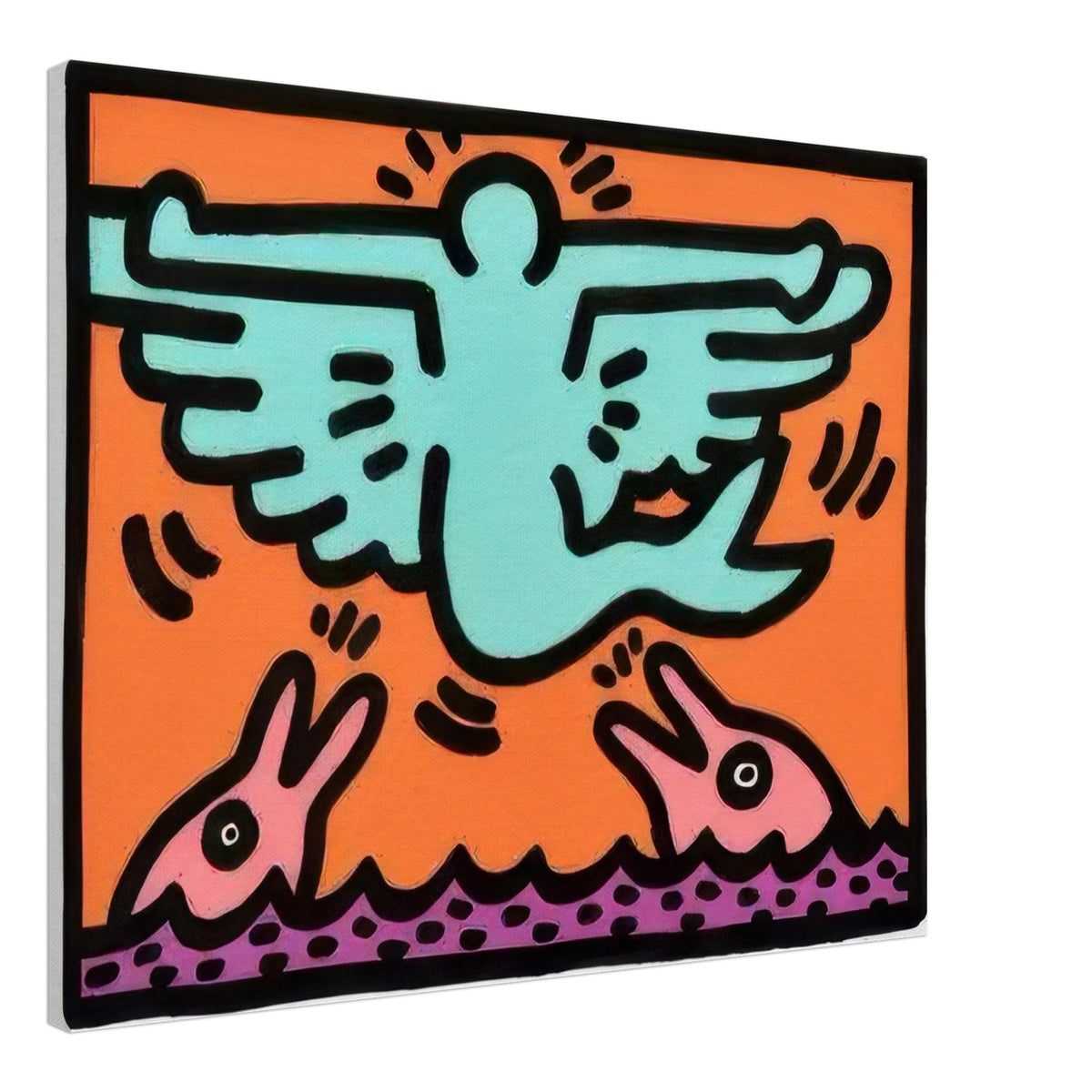 Pop Shop V, Plate III - by Keith Haring Canvas 60x75 cm / 24x30″