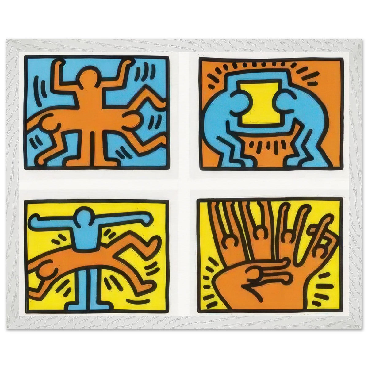 Keith Haring Pop Shop II framed art print with bold graphic imagery