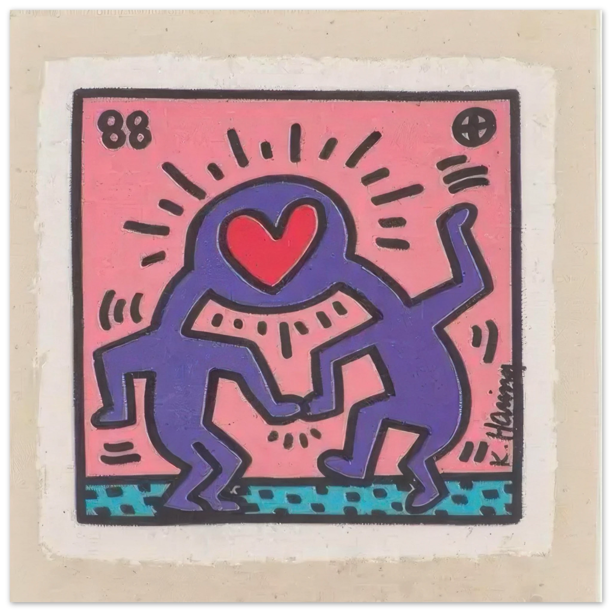 Dr Winkies Wedding Invitation - by Keith Haring Poster 100x100 cm / 40x40″