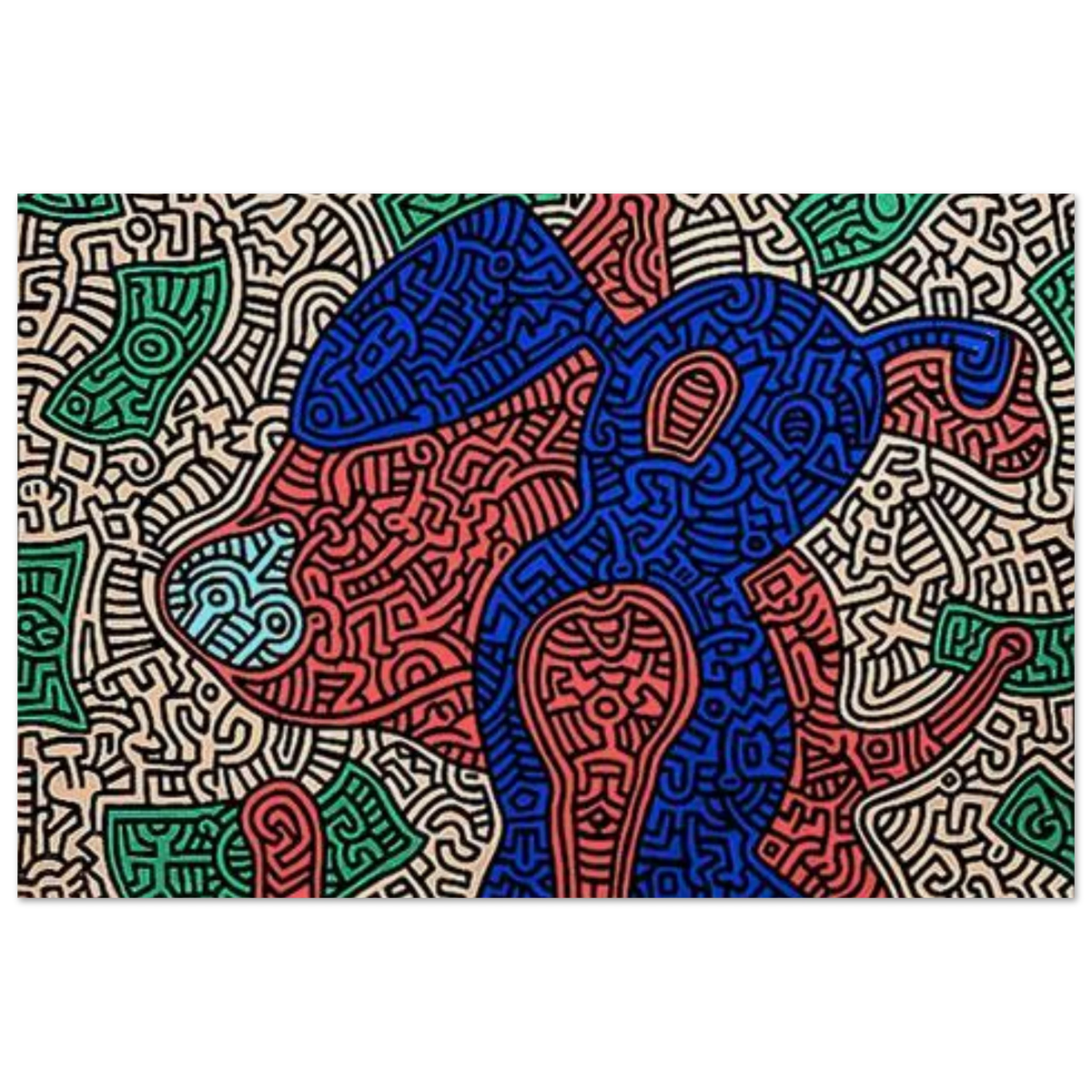Keith Haring Piglet Goes Shopping 1989 Poster