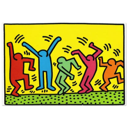 Keith Haring art poster featuring iconic Pop Art imagery, bold graphic lines and vibrant colours