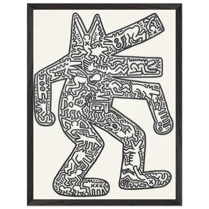 Keith Haring framed print featuring iconic artwork, bold lines and vibrant Pop Art colours