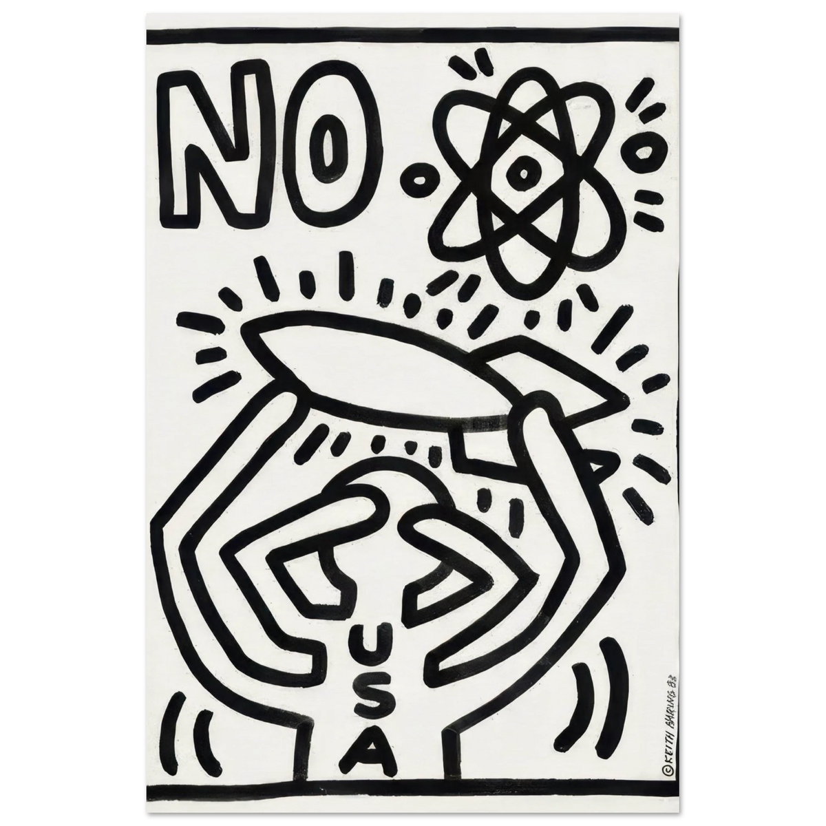 Anti-Missile Demo by Keith Haring Poster