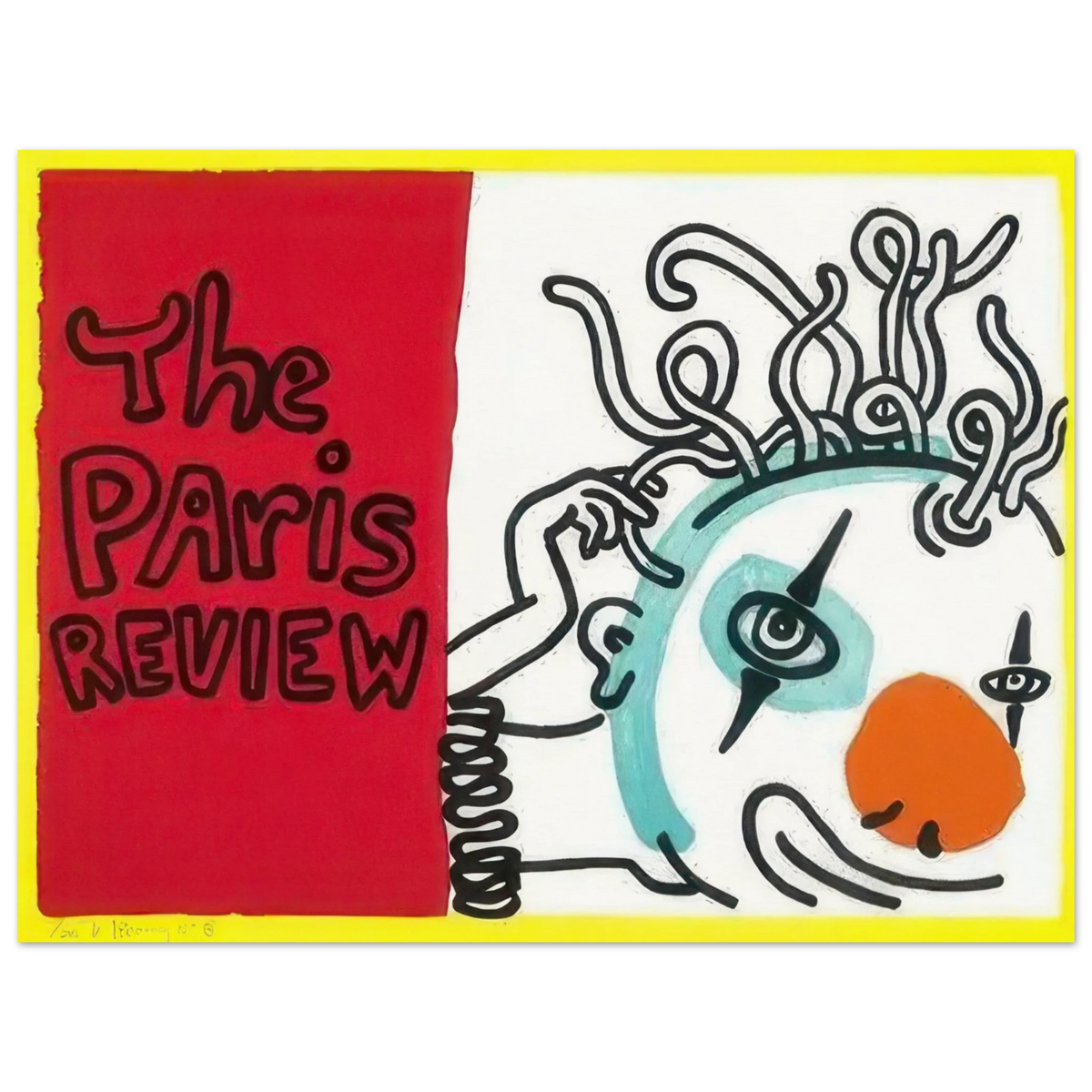Keith Haring art poster featuring iconic Pop Art imagery, bold graphic lines and vibrant colours