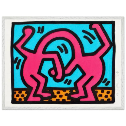 Keith Haring Pop Shop II framed art print with bold graphic imagery