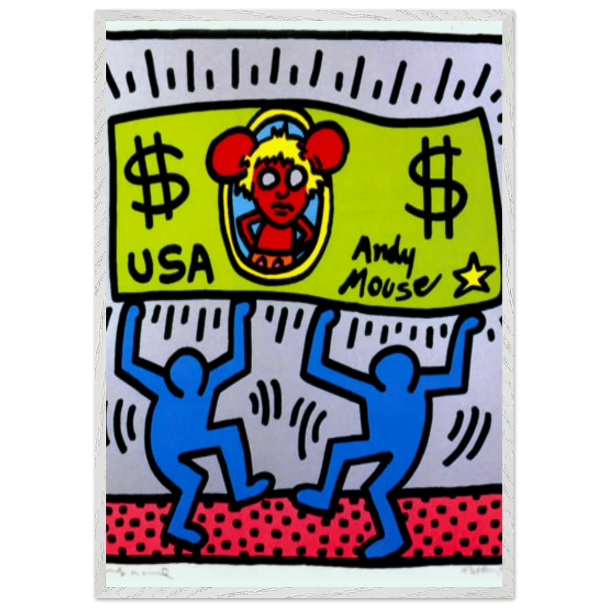 Andy Mouse - 1986 by Keith Haring  Framed Art Print