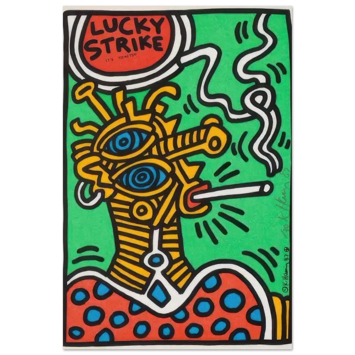 Lucky Strike (green) - by Keith Haring Poster 100x150 cm / 40x60″